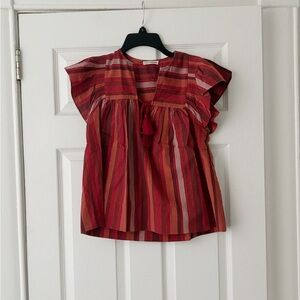 Ulla Jhonson 
V-Neck Short Sleeve Crop Top
Size: XS | US 0